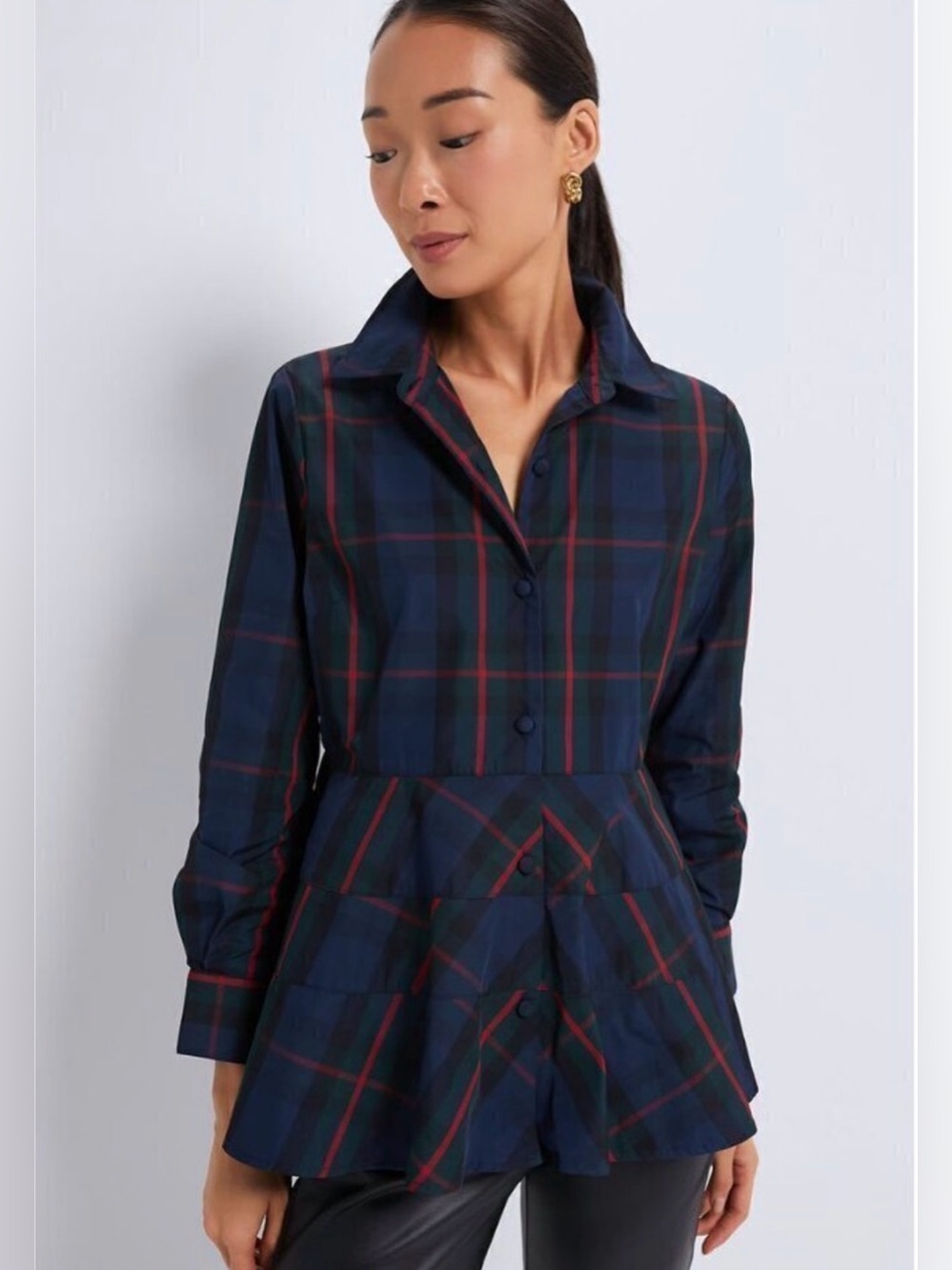 Tuckernuck Pomander Place Fraser Plaid Ashlen Blouse Medium